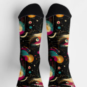 Chaussette Chaussettes noires cosmiques avec conception nébul (Haut)