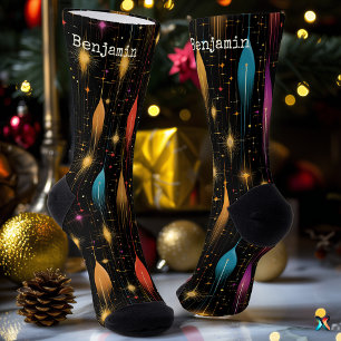 Chaussette Chaussettes noires élégantes avec motif festif éto