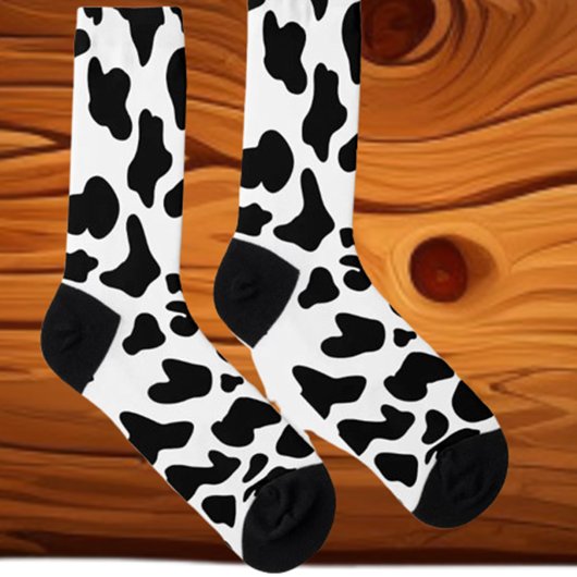 Chaussette Chaussettes noires et blanches de vache