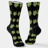 Chaussette Chaussettes noires Feuilles vertes (Angulaire)