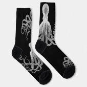 Chaussette Chaussettes noires Octopus blanches (Droite)
