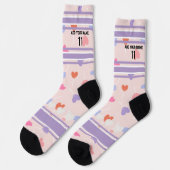 Chaussette Chaussettes Nom Numéro cœur (Gauche)