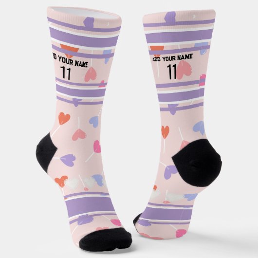 Chaussette Chaussettes Nom Numéro cœur (Angulaire)