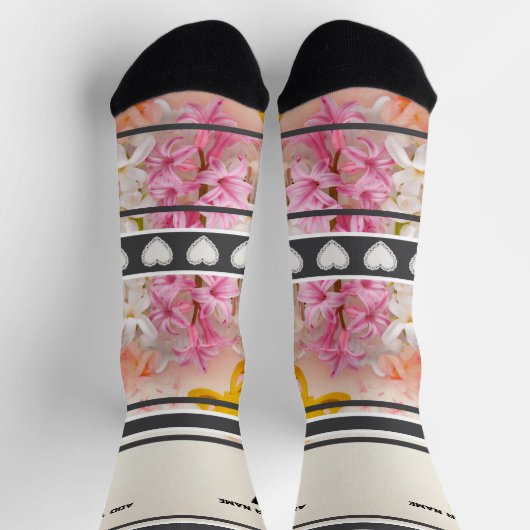Chaussette Chaussettes numéro de nom de fleur rose (Haut)