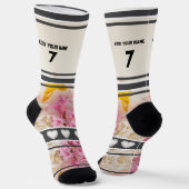 Chaussette Chaussettes numéro de nom de fleur rose (Angulaire)