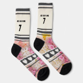 Chaussette Chaussettes numéro de nom de fleur rose (Droite)