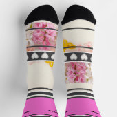 Chaussette Chaussettes numéro de nom de fleur rose (Haut)
