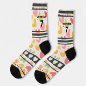 Chaussette Chaussettes numéro nom cœur Coloré (Gauche)