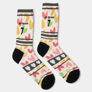 Chaussette Chaussettes numéro nom cœur Coloré