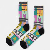 Chaussette Chaussettes numéro nom cœur Coloré (Gauche)