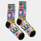 Chaussette Chaussettes numéro nom cœur Coloré (Droite)