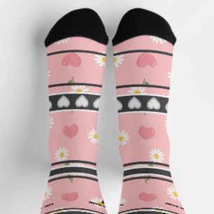Chaussette Chaussettes numéro nom Fleur Rose