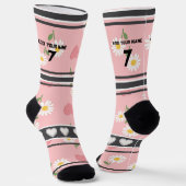Chaussette Chaussettes numéro nom Fleur Rose (Angulaire)