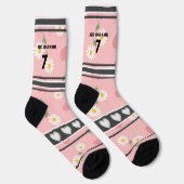 Chaussette Chaussettes numéro nom Fleur Rose (Droite)