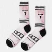 Chaussette Chaussettes numéro nom Fleur Rose (Gauche)