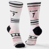 Chaussette Chaussettes numéro nom Fleur Rose (Angulaire)