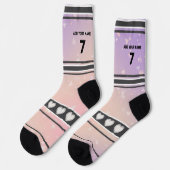 Chaussette Chaussettes numéro nom rose violet (Gauche)