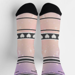 Chaussette Chaussettes numéro nom rose violet