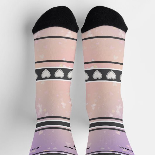 Chaussette Chaussettes numéro nom rose violet (Haut)