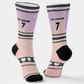 Chaussette Chaussettes numéro nom rose violet (Angulaire)