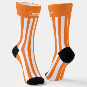 Chaussette Chaussettes Orange Et Blancs Design