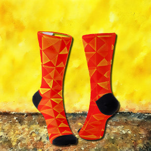 Chaussette Chaussettes orange triangle Op-Art rétro