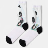 Chaussette Chaussettes Panda Cute Noir & Blanc (Gauche)