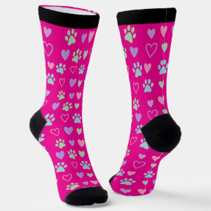 Chaussette Chaussettes Pastel Pawprints & Hearts