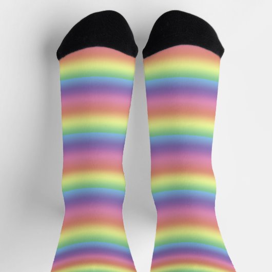 Chaussette Chaussettes - Pastel Rainbow Stripes (Haut)
