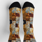 Chaussette Chaussettes Patchwork Dorées et Bleues – Artistiqu (Haut)