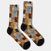 Chaussette Chaussettes Patchwork Dorées et Bleues – Artistiqu (Droite)