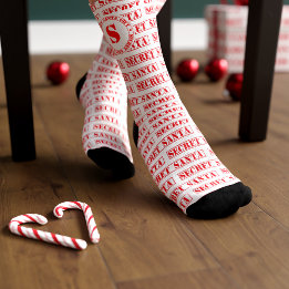 Chaussette Chaussettes Père Noël secrètes rouges et blanches