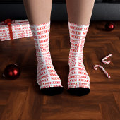Chaussette Chaussettes Père Noël secrètes rouges et blanches