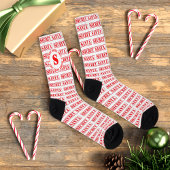 Chaussette Chaussettes Père Noël secrètes rouges et blanches