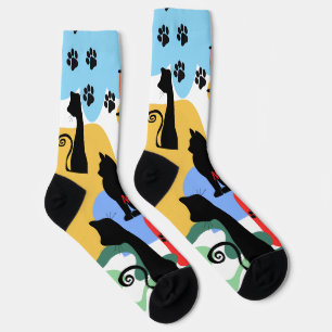 Chaussette Chaussettes personnalisées au nom de chat noir C