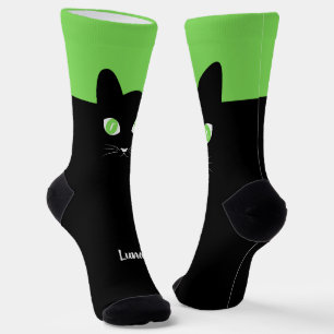 Chaussette Chaussettes personnalisées avec photo de chat noir