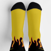 Chaussette Chaussettes Personnalisées Flamme Jaune et Noir (Haut)