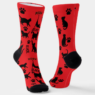 Chaussette Chaussettes personnalisées pour chat noir Cadeau