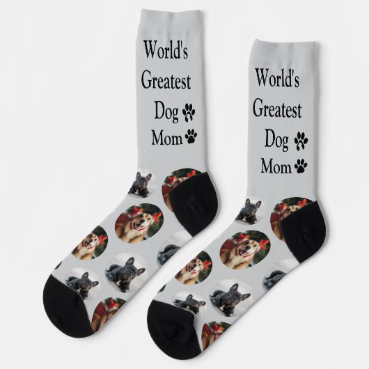 Chaussette Chaussettes photo de chien Motif sur mesure mignon (Gauche)