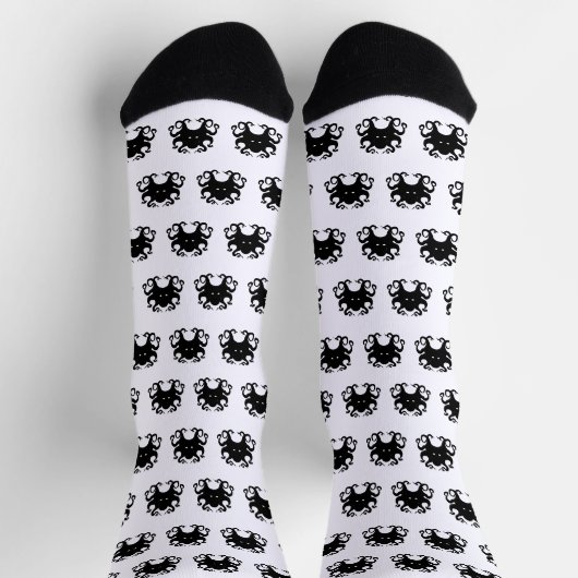 Chaussette Chaussettes Pieuvre - N&B - Unisexe (Haut)