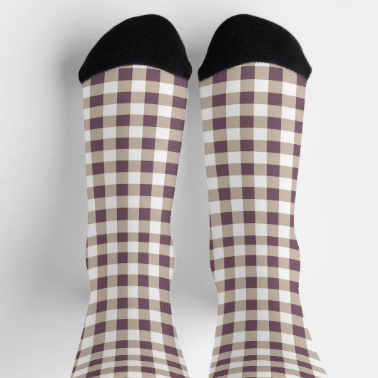 Chaussette Chaussettes Plum Buffalo Plaid pour un style de va (Haut)
