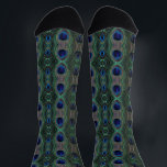 Chaussette Chaussettes - Plumes de paon<br><div class="desc">Comporte un motif répété d'une de mes photos.</div>