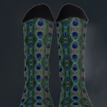 Chaussette Chaussettes - Plumes de paon<br><div class="desc">Comporte un motif répété d'une de mes photos.</div>