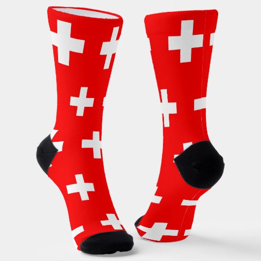 Chaussette Chaussettes pour femmes avec drapeau de Suisse (Angulaire)