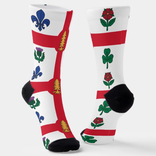 Chaussette Chaussettes pour femmes avec le drapeau de Montréa (Angulaire)