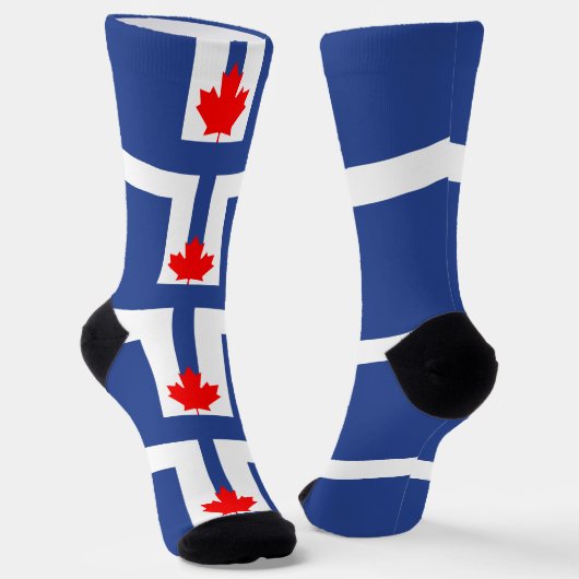 Chaussette Chaussettes pour femmes avec le drapeau de Toronto (Angulaire)