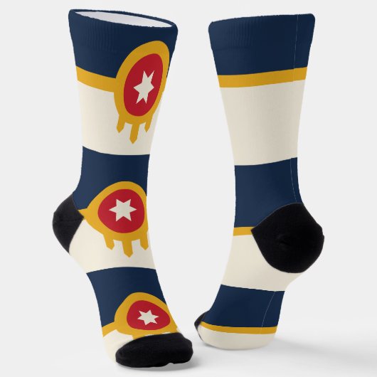 Chaussette Chaussettes pour femmes avec le drapeau de Tulsa, (Angulaire)