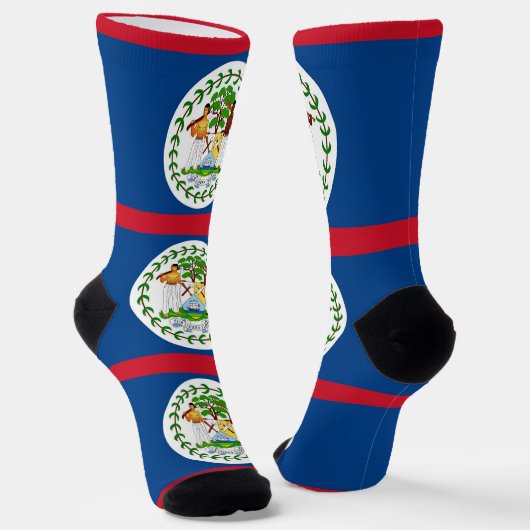 Chaussette Chaussettes pour femmes avec le drapeau du Belize (Angulaire)