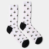 Chaussette Chaussettes pour femmes Iris Violet et Blanc (Droite)