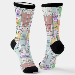 Chaussette Chaussettes pour hommes à motif de plan architectu